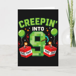 Es ist mein 9. Geburtstag Junge Gamer Schleicht si Karte