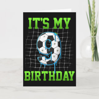 Es ist mein 9. Geburtstag Lustiger Fußball-Geburts Karte