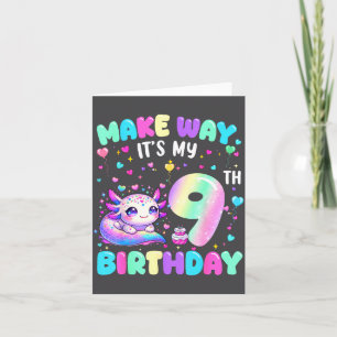 Es ist mein 9. Geburtstag Mädchen Süßer Axolotl 9 Karte