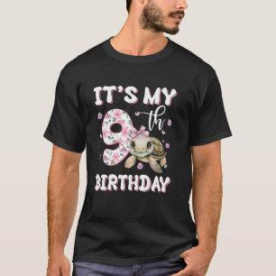 Es ist mein 9. Geburtstag Niedlicher Schildkrötenm T-Shirt