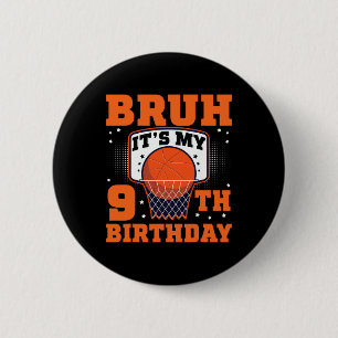 Es ist mein 9. Geburtstag Sketll 9 Jahre alter Spi Button
