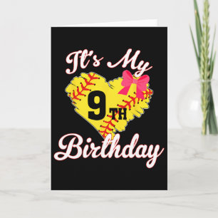 Es ist mein 9. Geburtstag Softll Mädchen 9 Jahre a Karte