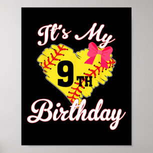 Es ist mein 9. Geburtstag Softll Mädchen 9 Jahre a Poster