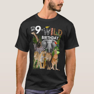 Es ist mein 9. Wild Birthday Safari Animals Zoo Bi T-Shirt