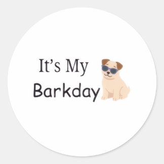 Es ist mein Barkday Süßer Hund Geburtstagsaufklebe Runder Aufkleber