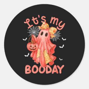 Es ist mein Boo-Tag Halloween Rosa Denim Geburtsta Runder Aufkleber