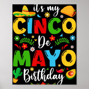 Es ist mein Cinco-De-Mayo-Geburtstag 2024 Lustiger Poster