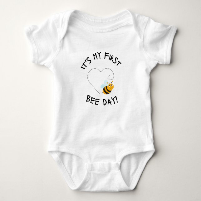 Es ist mein erster Bee Day Onsie Baby Strampler (Vorderseite)