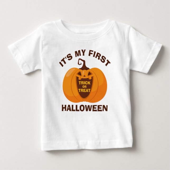 Es ist mein erster Halloween-Trick oder Treat Pump Baby T-shirt (Vorderseite)