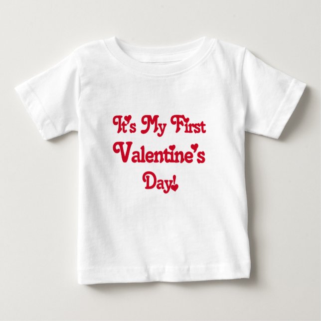 Es ist mein erster Valentinstag Baby T-shirt (Vorderseite)