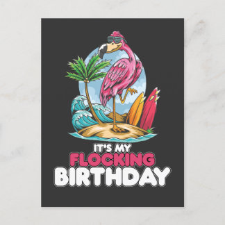 Es ist mein faszinierender Geburtstag Flamingo Einladungspostkarte