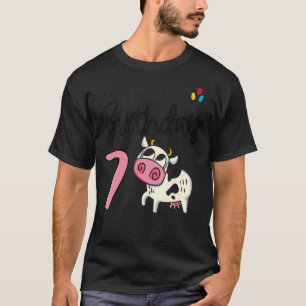 Es ist mein Geburtstag 7 Kids Party Thema Kuh Gebu T-Shirt