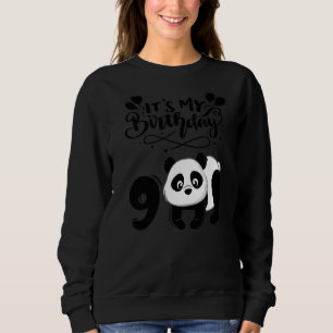 Es ist mein Geburtstag 9 Kinder Party Themed Panda Sweatshirt