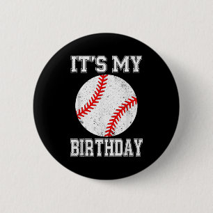 Es ist mein Geburtstag Baseball Vintage Stil  Button