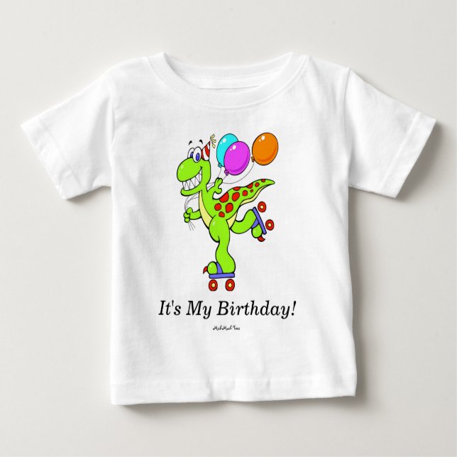 Es ist mein Geburtstag (Dinosaurier) Baby T-shirt (Vorderseite)