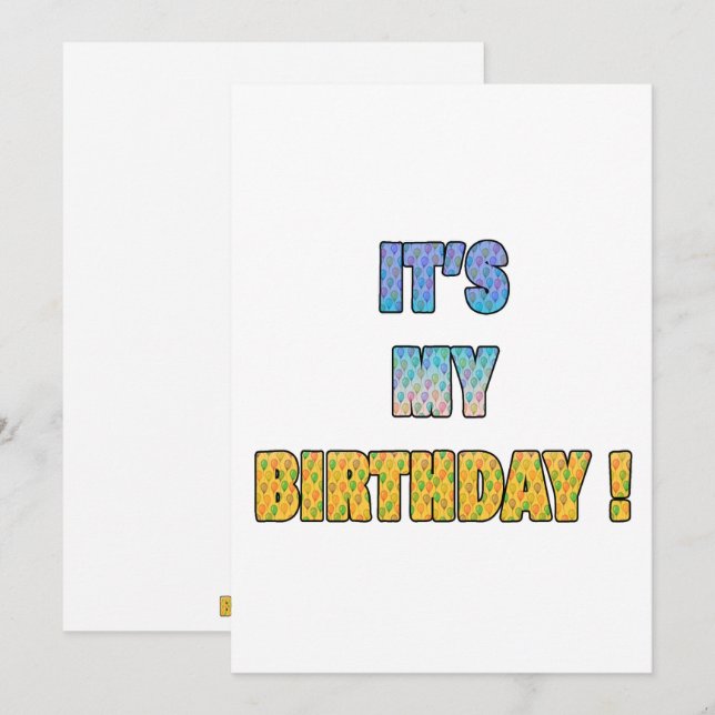 Es ist mein Geburtstag Einladung (Vorne/Hinten)