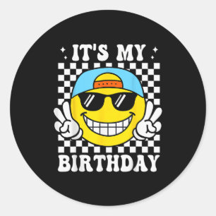 Es ist mein Geburtstag Friedenszeichen Lächeln Geb Runder Aufkleber