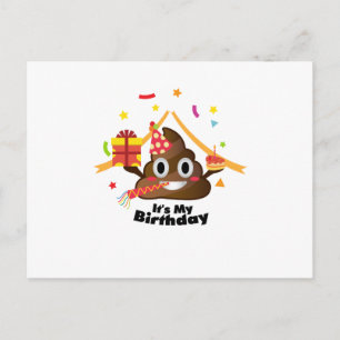 Es ist mein Geburtstag Gekackt Emoji-Kinder-Jungen Einladungspostkarte