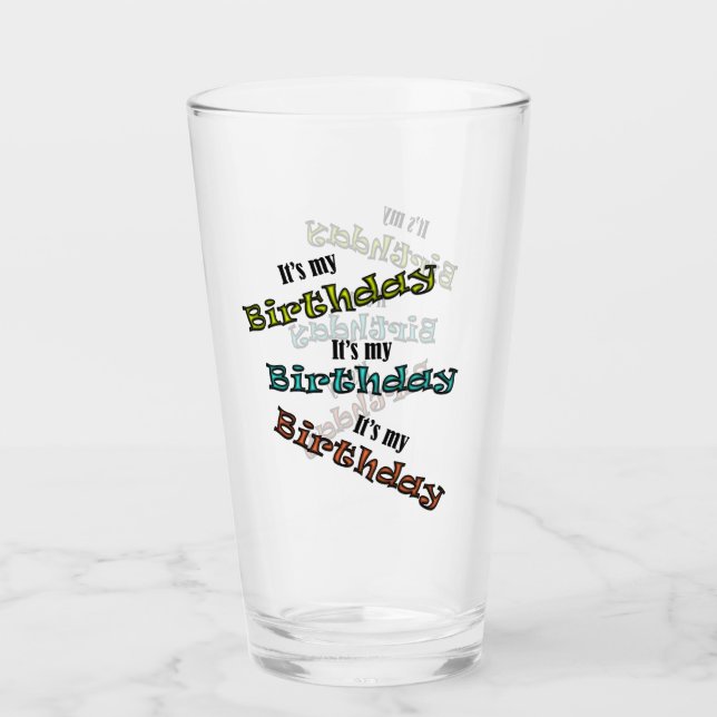 Es ist mein Geburtstag Glas (Vorderseite)