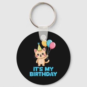 Es ist mein Geburtstag Kawaii Katze  Schlüsselanhänger