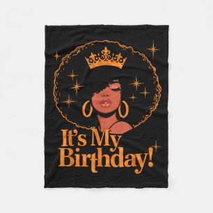 Es ist mein Geburtstag Königin Afrikanisch Amerika Fleecedecke
