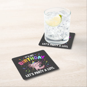 Es ist mein Geburtstag, lasst uns eine Menge feier Rechteckiger Pappuntersetzer