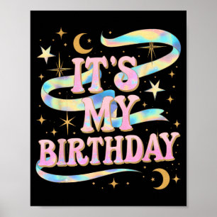 Es ist mein Geburtstag Mädchen Frauen Groovy Coque Poster