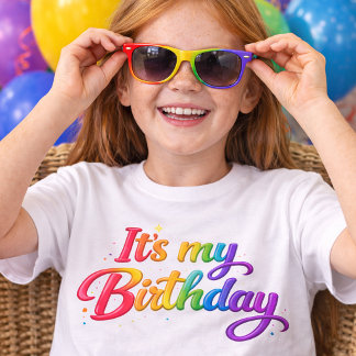 Es ist mein Geburtstag mehrfarbiges Regenbogen-T-S T-Shirt