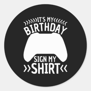 Es ist mein Geburtstag Mein Video Game Bday Party  Runder Aufkleber