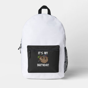 Es ist mein Geburtstag Niedliches Faultier-Party-O Bedruckter Rucksack