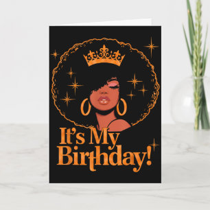 Es ist mein Geburtstag Queen Afroamerikanisch Afro Karte