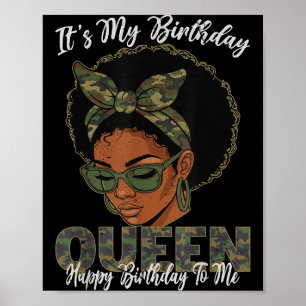 Es ist mein Geburtstag Queen Schwarze Mädchen Gebu Poster