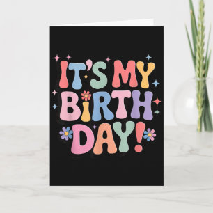 Es ist mein Geburtstag Retro Pastell Blumen Feier  Karte