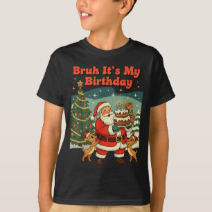 Es ist mein Geburtstag Retro Weihnachtsmann Weihna T-Shirt