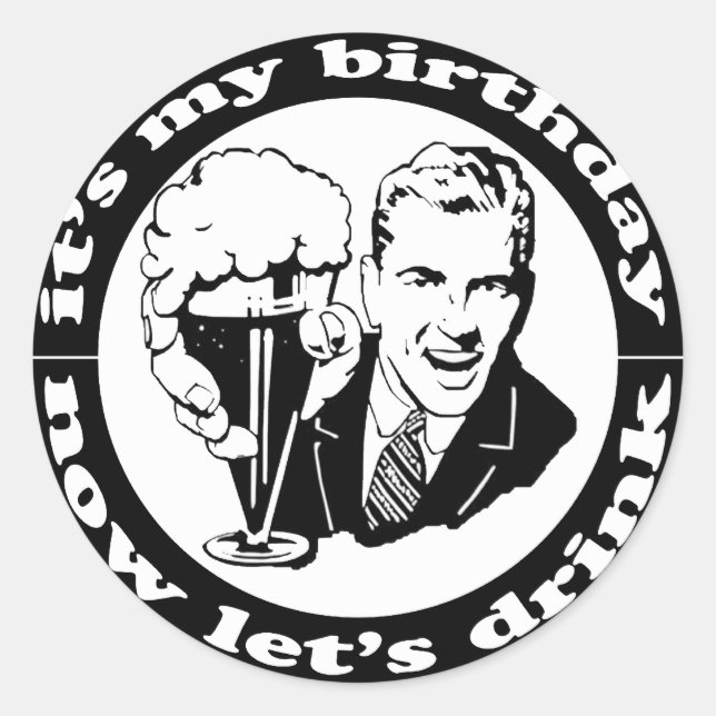 Es ist mein Geburtstag Runder Aufkleber (Vorderseite)