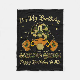 Es ist mein Geburtstag Skorpion Schwarze Frau Mit  Fleecedecke
