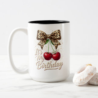 Es ist mein Geburtstag Süße Kirsche Leopard Coquet Zweifarbige Tasse