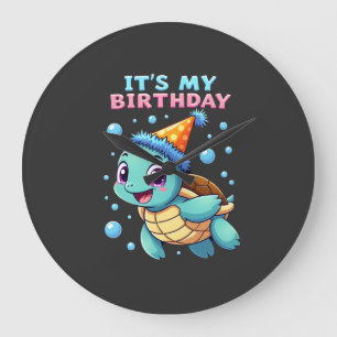 Es ist mein Geburtstag Süße Meeresschildkröte Ozea Große Wanduhr