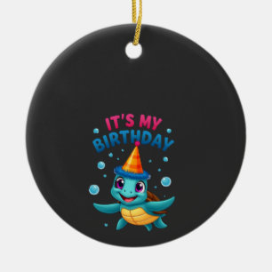 Es ist mein Geburtstag Süße Meeresschildkröte Ozea Keramik Ornament