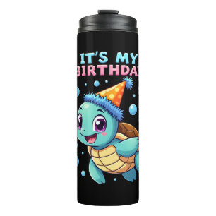Es ist mein Geburtstag Süße Meeresschildkröte Ozea Thermosbecher
