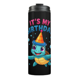 Es ist mein Geburtstag Süße Meeresschildkröte Ozea Thermosbecher