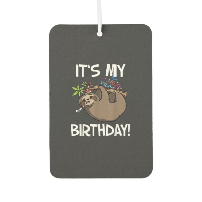 Es ist mein Geburtstag Süßes Faultier Party Outfit Autolufterfrischer (Vorderseite)