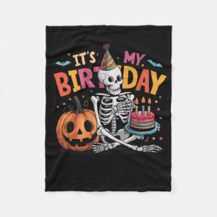 Es ist mein Geburtstagskelett Happy Halloween Gebu Fleecedecke