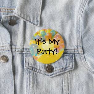 "Es ist mein Party" Bunte Ballons Button