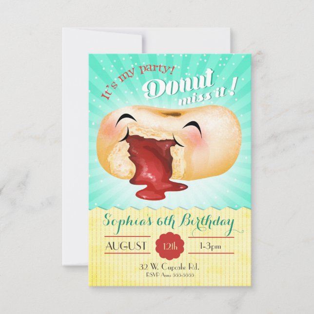 Es ist mein Party Donut Miss es! Einladung zum Geb (Vorderseite)