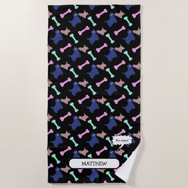 Es ist mein schottischer Terrier personalisiert Be Strandtuch (Vorderseite)