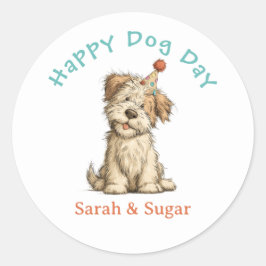 Es ist mein Tag Hundekleber - Funny Custom Pet Nam Runder Aufkleber
