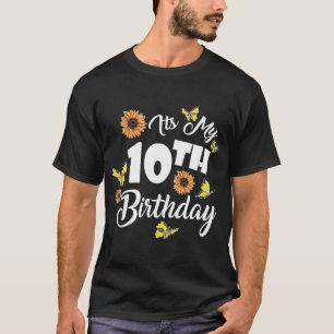 Es ist mein zehnter Geburtstag Sonnenblumen-Schmet T-Shirt
