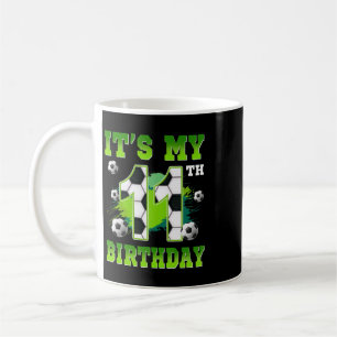 Es ist meine 11. Geburtstags-Fußballparty 11-jähri Kaffeetasse