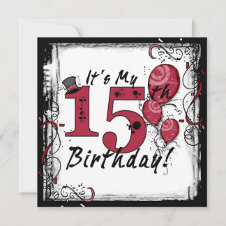 Es ist meine 15. Geburtstagsparty Grunge Einladung